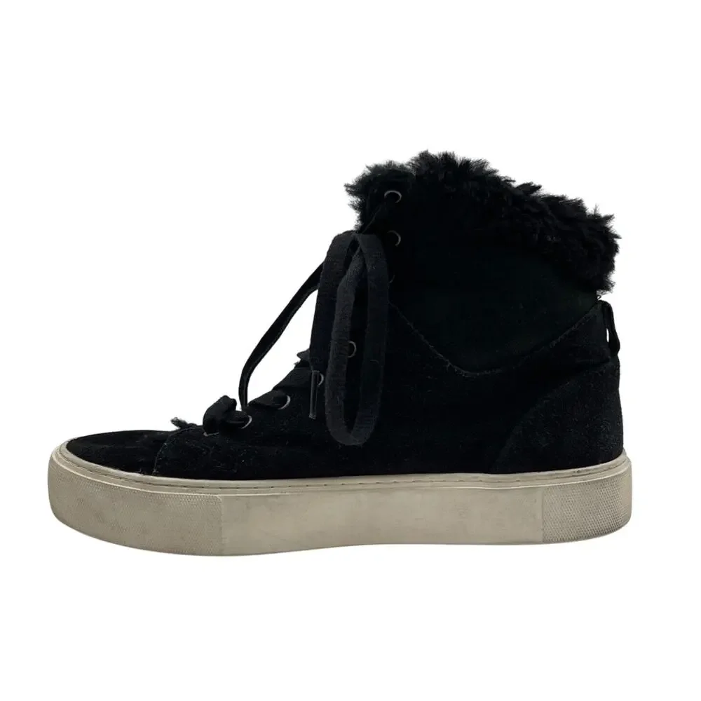 UGG Women's Beven Leather High-Top Lace-Up Sneaker Shoes Black Us Size 8